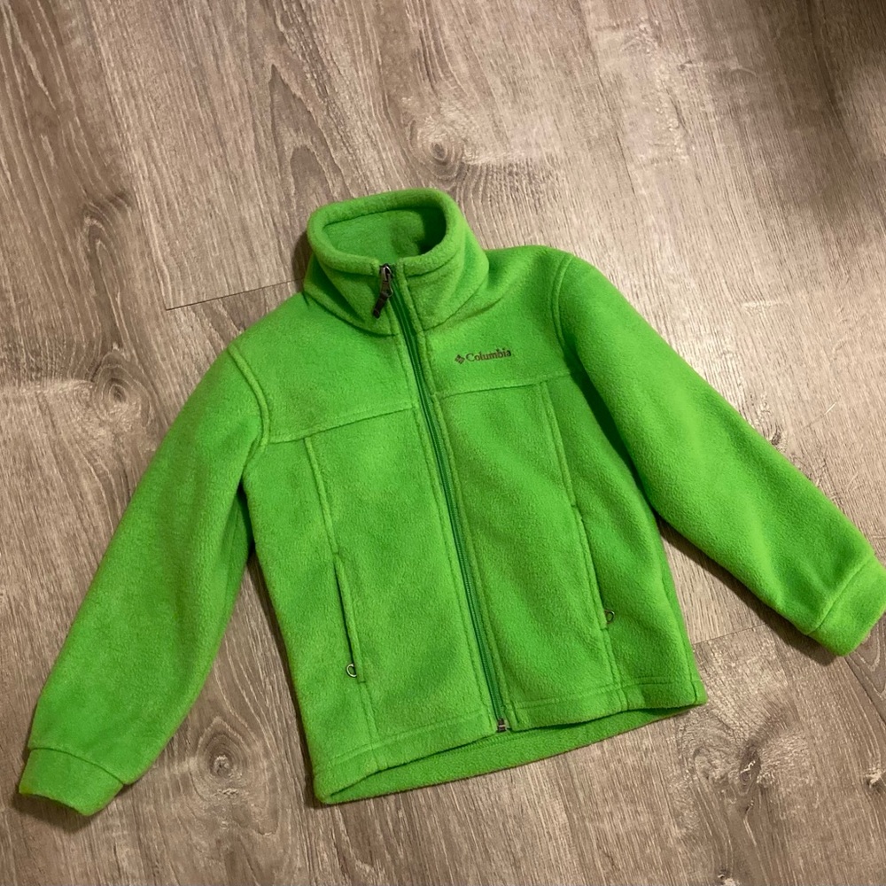 Columbia unisex lime green fleece jacket size XXS(4/5)